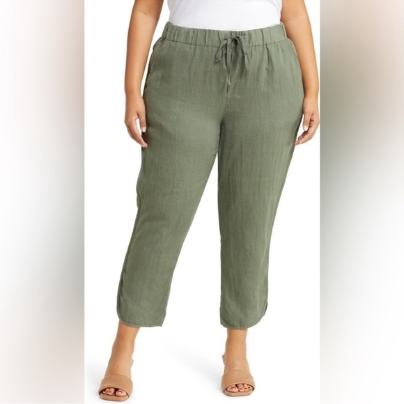 Caslon 100% Linen Pull on Style Tulip Hem Pants Sz 3X - Picture 2 of 11